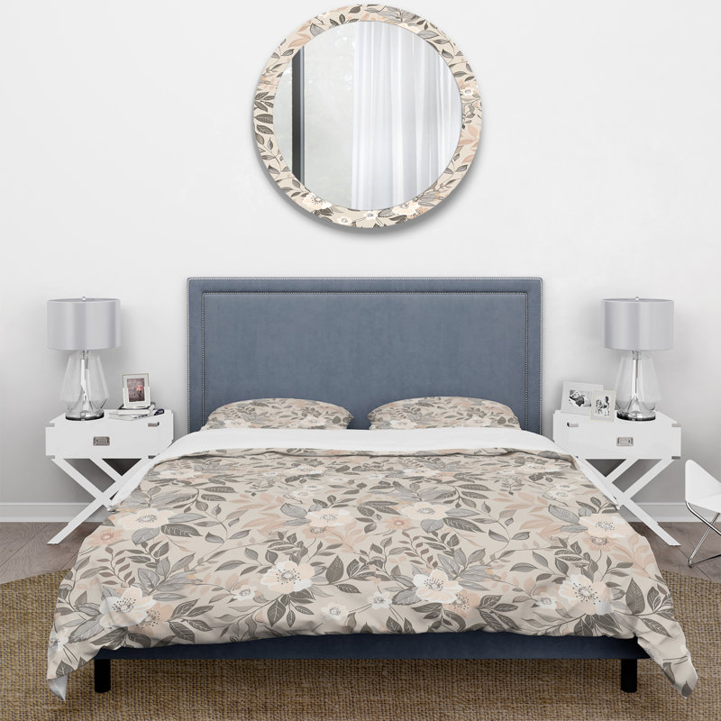 Ensemble de housse de couette pastel Paradise Flower I - Boho, Housse de couette très grand + 2 taies décorativ