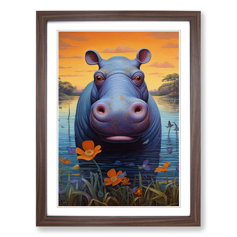 Hippo Modern Art - Framed Print