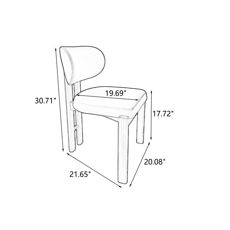 Chaise d'appoint blanche à dossier bas (ensemble de 2)