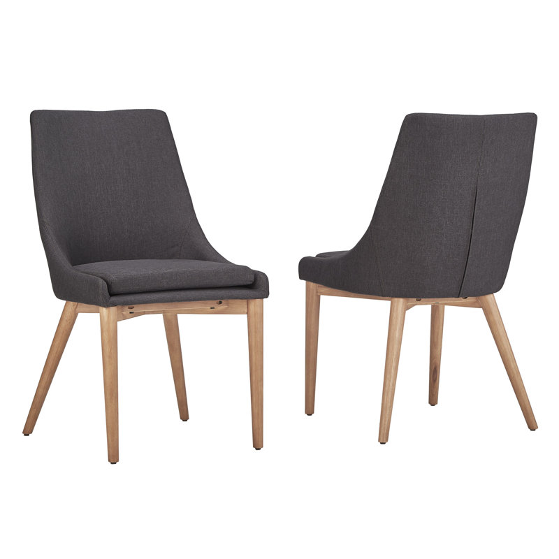 Leonitus 18.25'' H Linen Upholstered Side Chair, Dark Gray