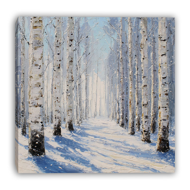 Art mural en toile Sunlit Birch Lane, H 30 po x l 30 po