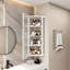 Armoire de coin murale à porte en verre avec rangement à quatre niveaux pour la chambre à coucher, le salon, la salle de bain et la cuisine-524669164