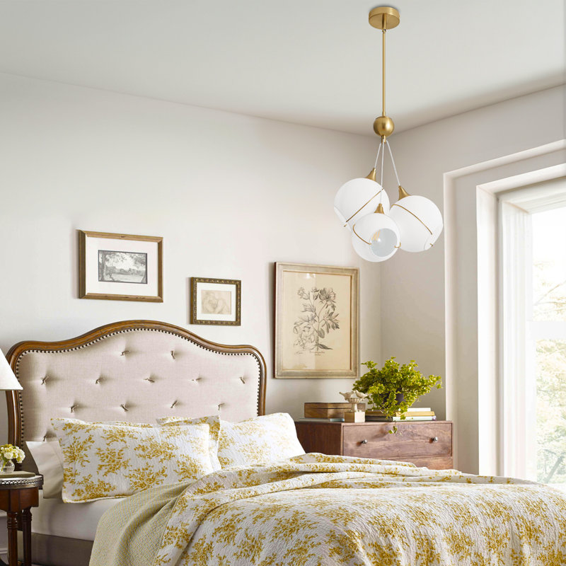  Luminaire suspendu lustre spoutnik moderne à 3 lumières Schneck, Doré