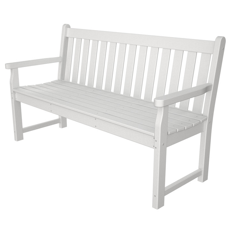 POLYWOOD Traditional Garden Bench, Slate Gray, 35" H x 55.5" W x 24.25" D