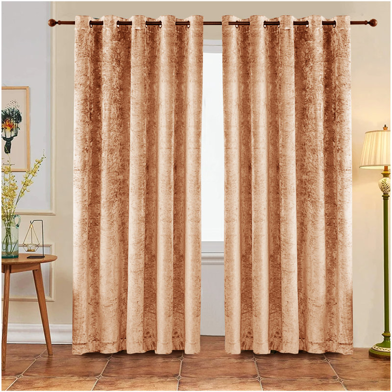 Room Darkening Curtain Pair, Beige, 168cm W x 137cm H