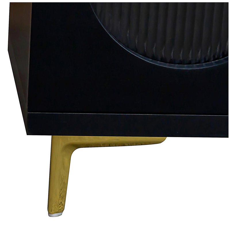 Meuble télé rectangulaire en bois extensible, meuble télé multimédia, Noir