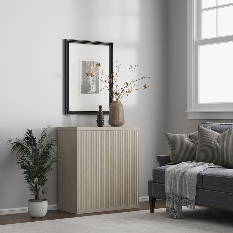 Armoire d'appoint avec tablettes réglables Cesiro, Aulne blanc, 1