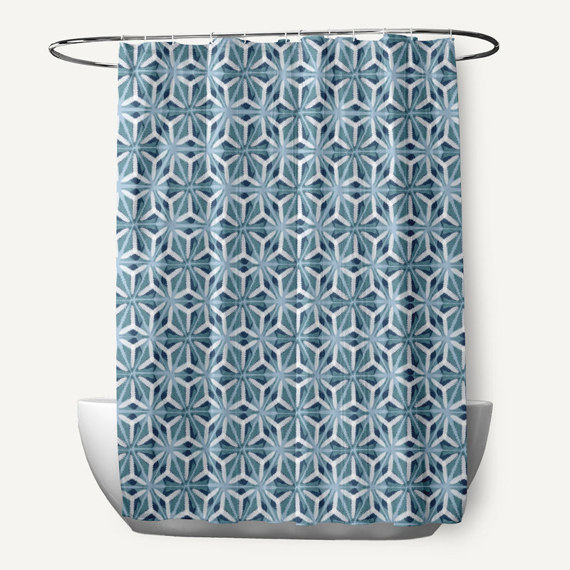 Rideau de douche simple Floral, Bleu