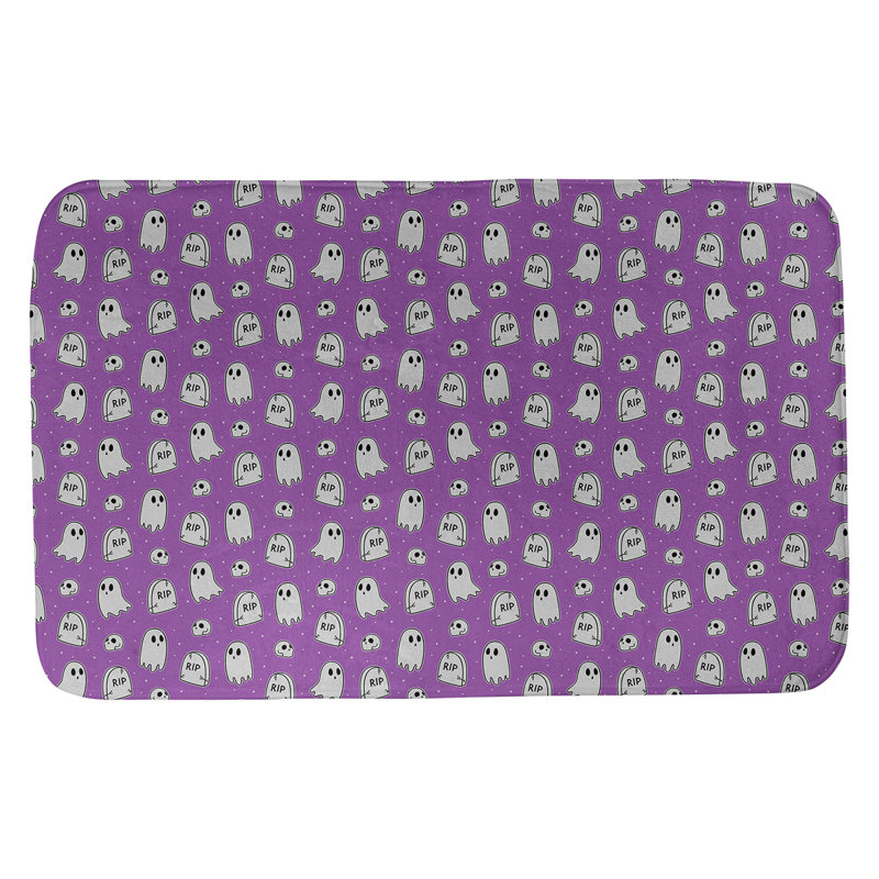 Tapis pour salle de bain ghost Avicia, l 17 po x L 24 po, Mauve