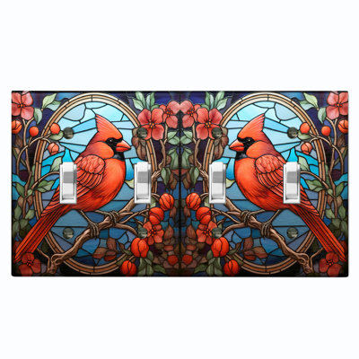 Nature Themed 4 - Gang Toggle Light Switch Standard Wall Plate