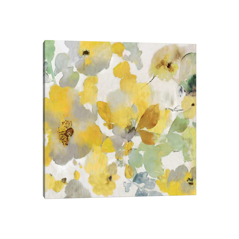 Sunny Floral II by Asia Jensen - Wrapped Canvas Painting, 30.48 cm H x 30.48 cm W