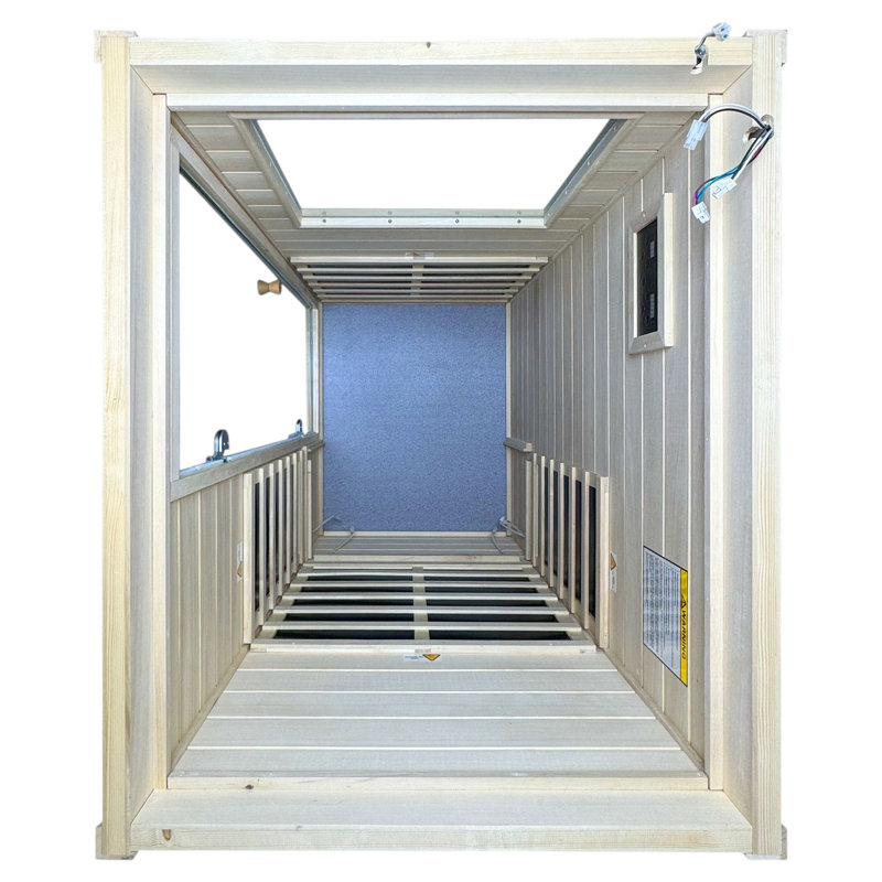 Sauna d'intérieur KISRAIS à infrarouge lointain avec lumière de lecture et haut-parleurs Bluetooth, Porte latérale droite