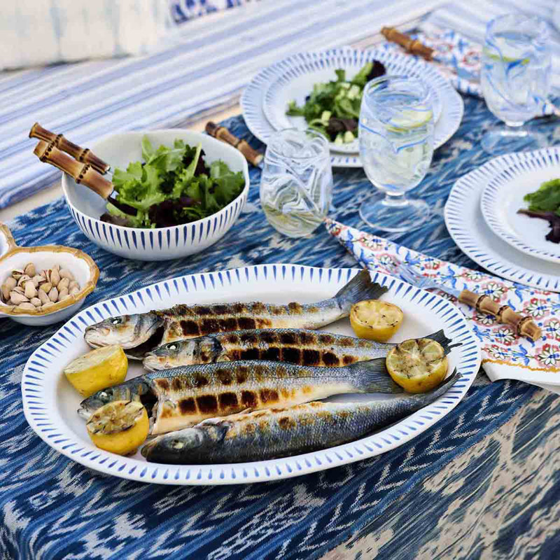 Sitio Stripe 17" Serving Platter