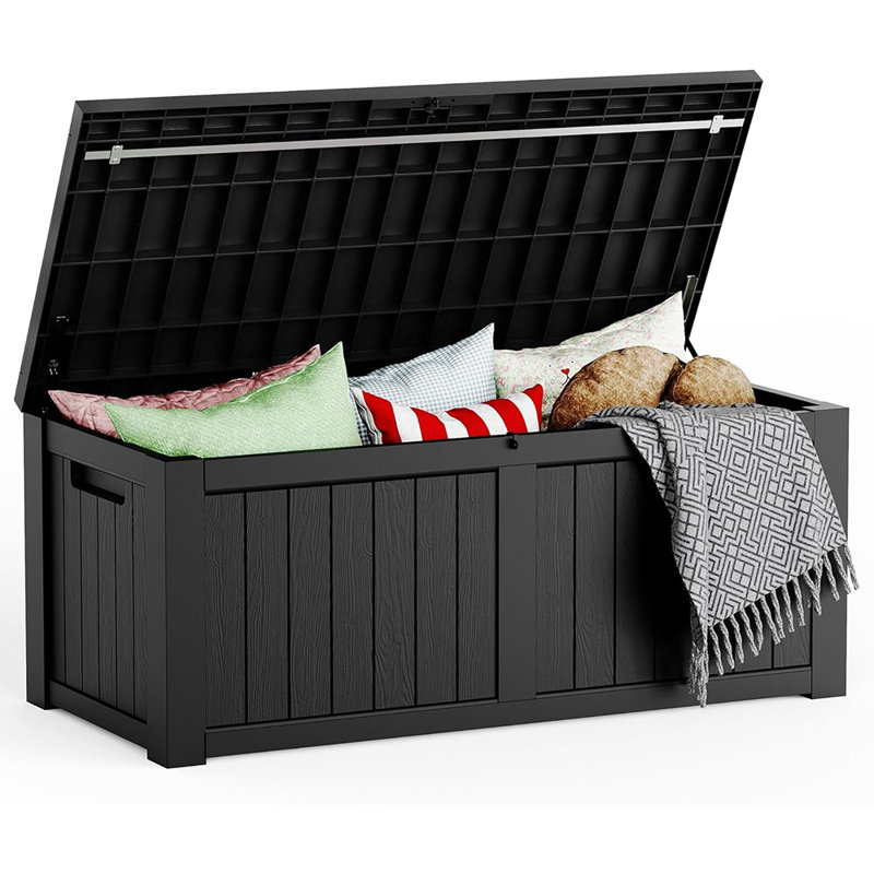 Outdoor Storage Box, Waterproof Deck Box, Large Outsi..., Black, 23" H x 20" W x 18" D
