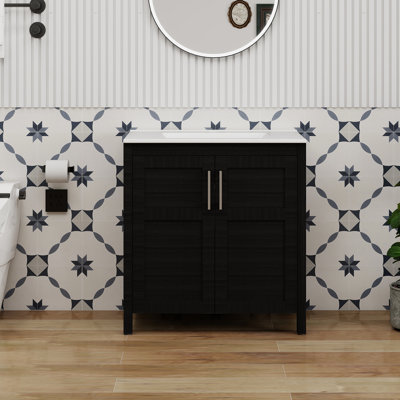Meuble-lavabo simple 30 po avec lavabo moderne autoportant