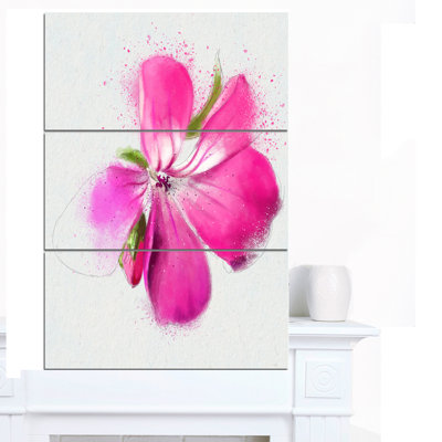 « full fleuri rose aquarelle », ensemble de 3 reproductions d’art sur toiles tendues