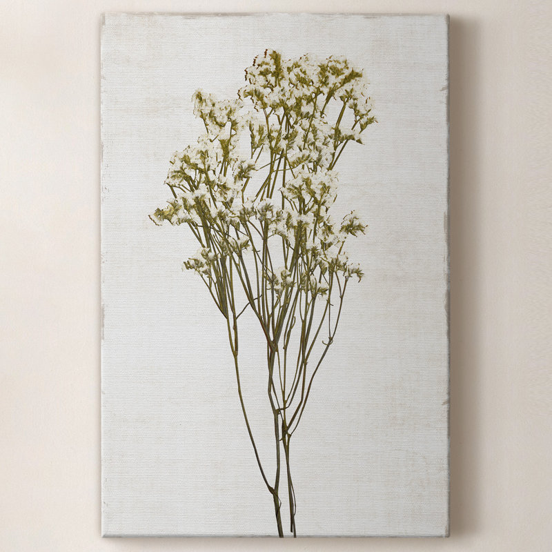 Farmhouse Pressed Flower II - peinture sur toile tendue, H 36 po x l 24 po x P 1 po