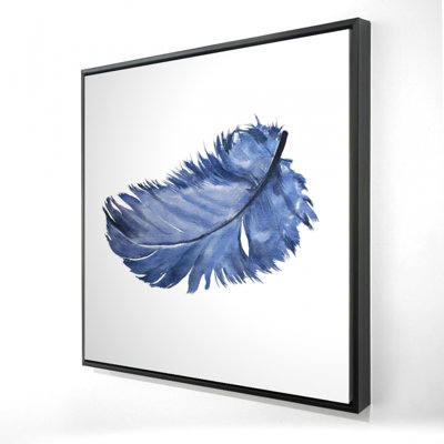 " Watercolor Blue Feather "
