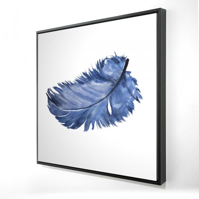«Plume bleue aquarelle»