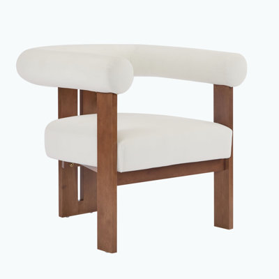 Fauteuil d'appoint rembourré à accoudoirs ronds