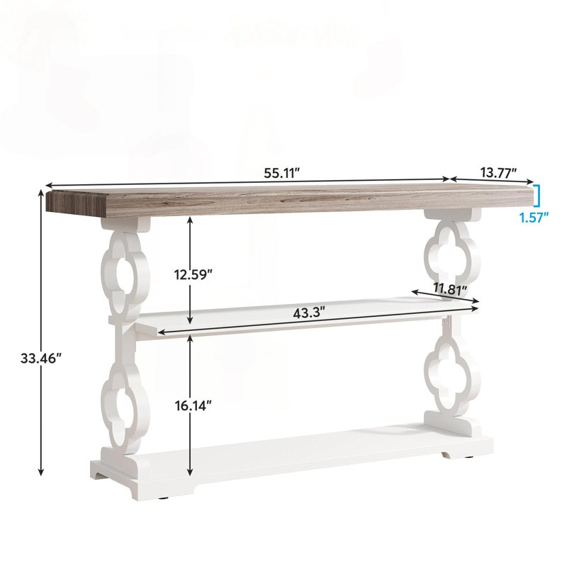 Console 55 po avec 3 tablettes