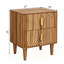 Table de chevet Boho-Style à 2 tiroirs, table de chevet moderne en bois de style Mid-Century avec lignes décoratives incrustées et poignées dorées, table de bout pour la chambre à coucher