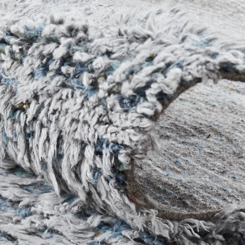 Ilanna Wool Area Rug in Blue/Gray, Rectangle 7'9" x 9'9"