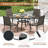4-Person Patio Dining Set with Round Metal Dining Table and 4 Rattan Armrest Dining Chairs-1929560477