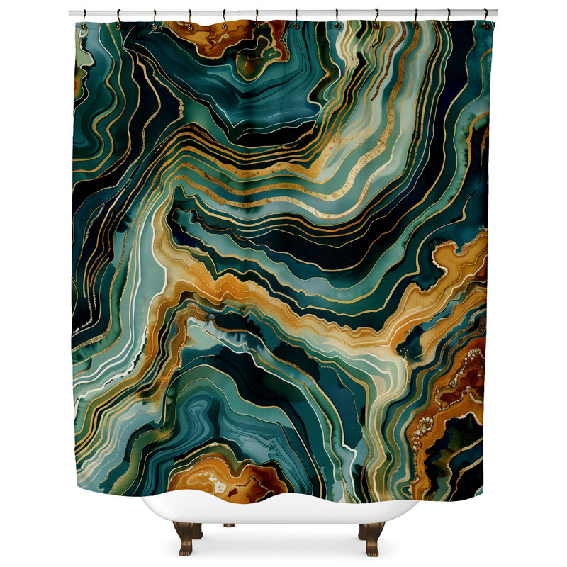 Dawnella Abstract Shower Curtain, 74" H x 71" W