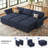 Hursey Rectangle Corduroy Sofa Bed Storage Couch Sleeper Convertible Different Shape Modular Sectional Sofa With Adjustable Armrest Backrest Movable Ottoman-891425529