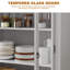 Vaisselier de 71 po de hauteur, armoire de rangement arquée pour salle à manger, avec portes en verre et tablettes réglables-86523136