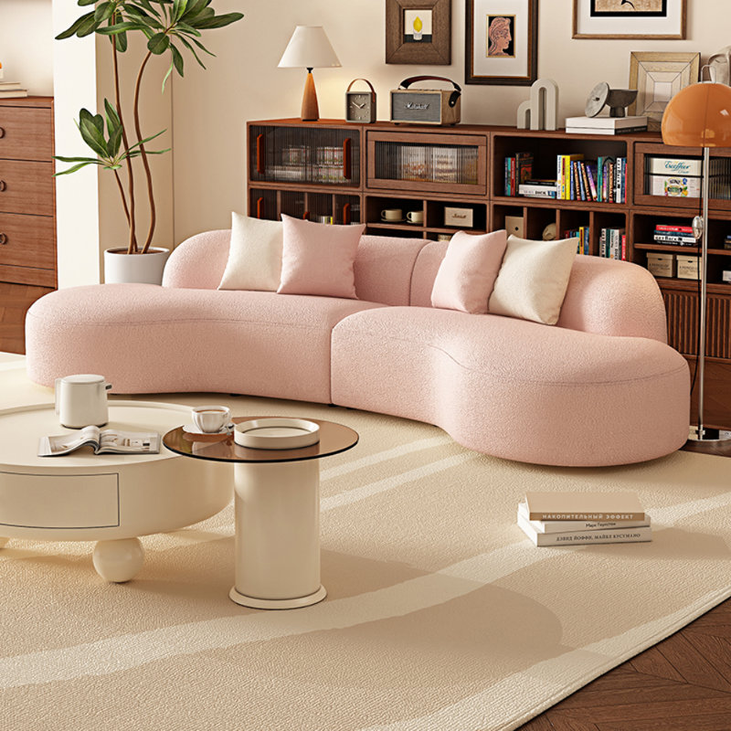Modern Cream Style Pink Living Room Sofa