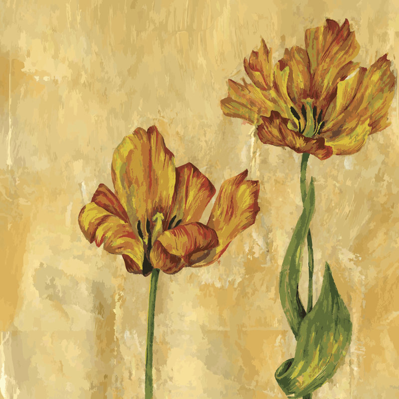 Floral Card - Wrapped Canvas Painting, 51cm H x 51cm W