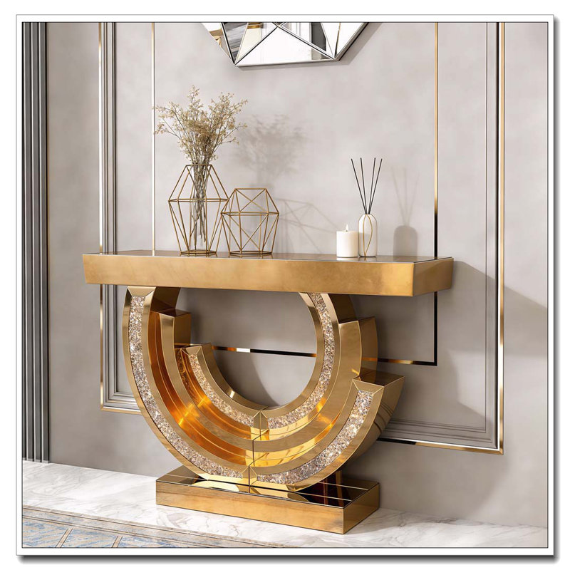 Console à miroir avec hall d'entrée, Brun