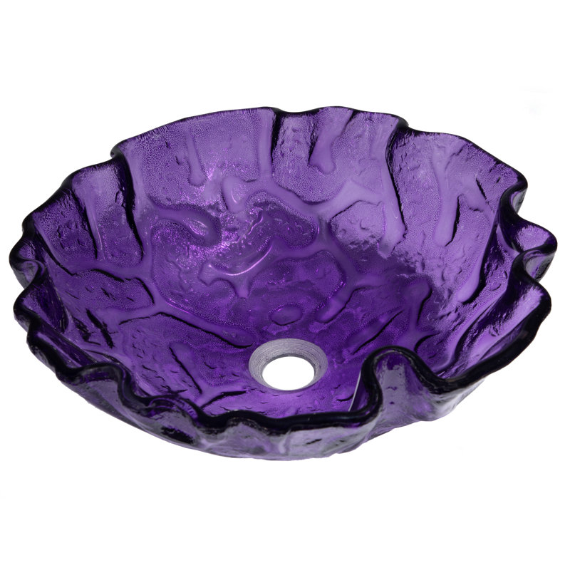 Eden Bath 16.5'' Purple Glass Circular Bathroom Sink