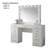 Glam Style 1Pc Vanity Set Multiple Drawer Cabinets 15Pcs Bulbs USB Charger White Finish Bedroom Furniture Stool Not Included