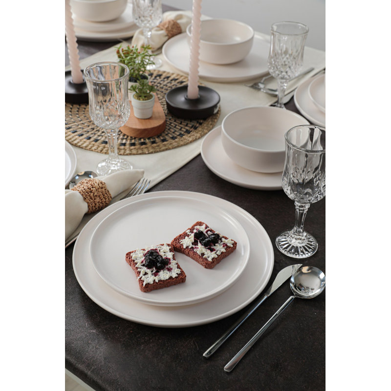 Brabazon 18 Piece Ceramic Dinnerware Set - Service for 6, White