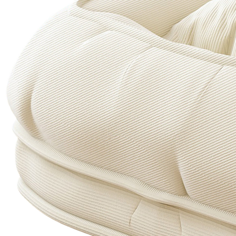 Foldable Upholstered Human Dog Bed With 5 Adjustable Position, Includes 2 Soft Pillows, Off White