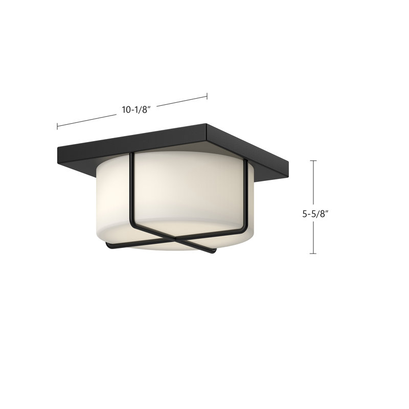 Regalo 1 - Light LED Flush Mount, Black, 5.63" H x 10.13" W x 10.13" D