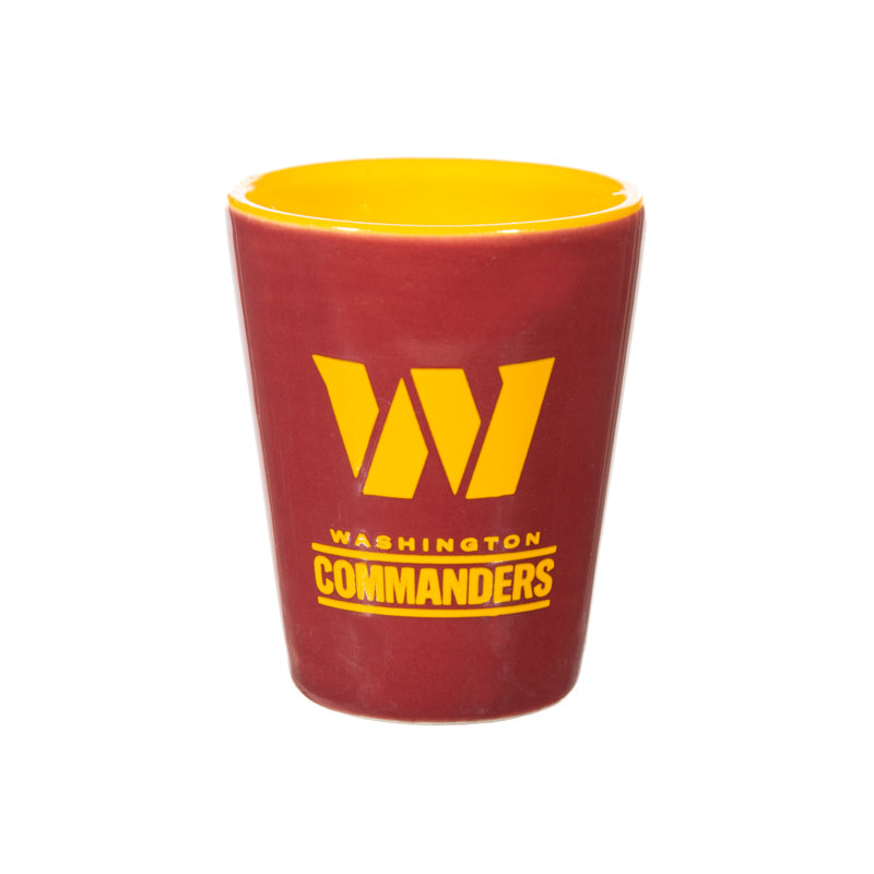 4 pièces en céramique et verre 2 oz Ensemble de tasses, Washington Commanders