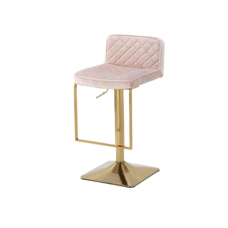 Tabouret pivotant à hauteur réglable Kyeleigh, Rose