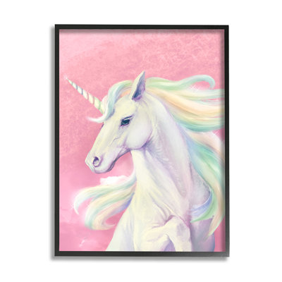 «Pink Unicorn Portrait Playful Rainbow Hair» par Ziwei Li - impression