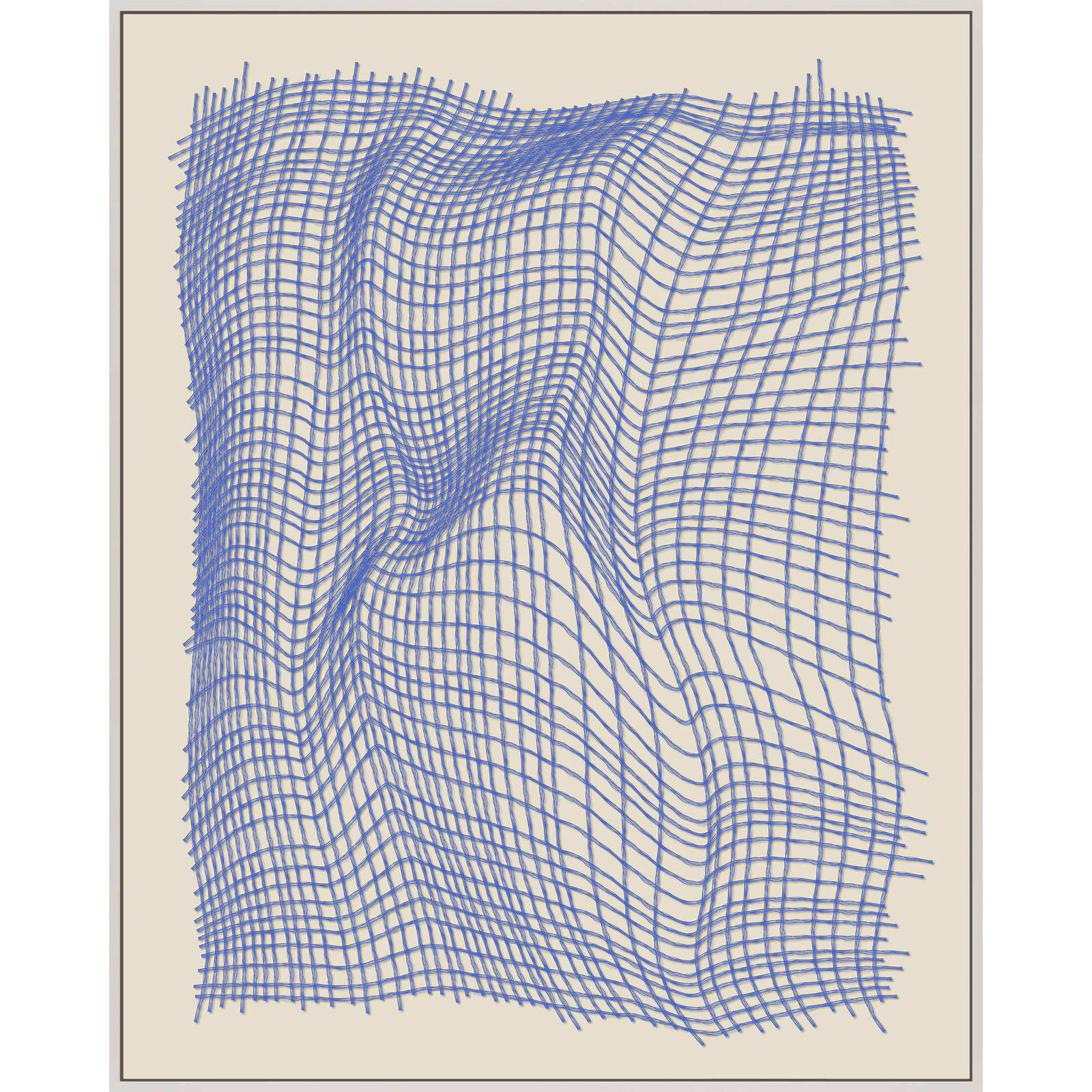 Netting 1 by Jacques Pilon, White Single Structure Framed Canvas, 50" H x 40" W x 1.25" D