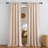 Faux Linen Blend Curtains Rod Pocket & Back tab Semi Sheer Window Treatments Privacy with Light Filtering for Living Room, 2 Panels-734527405-734527402