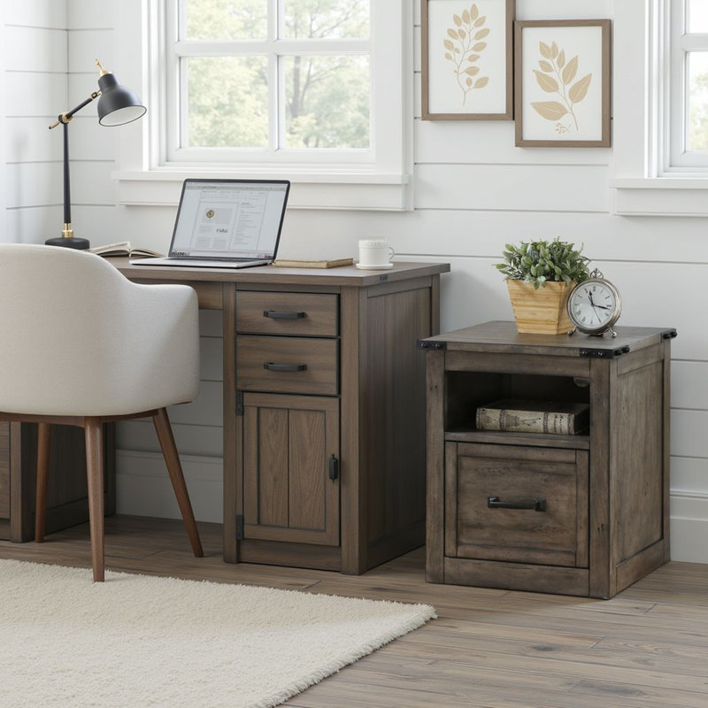 Eada One Drawer File, Smoked Grey Finish