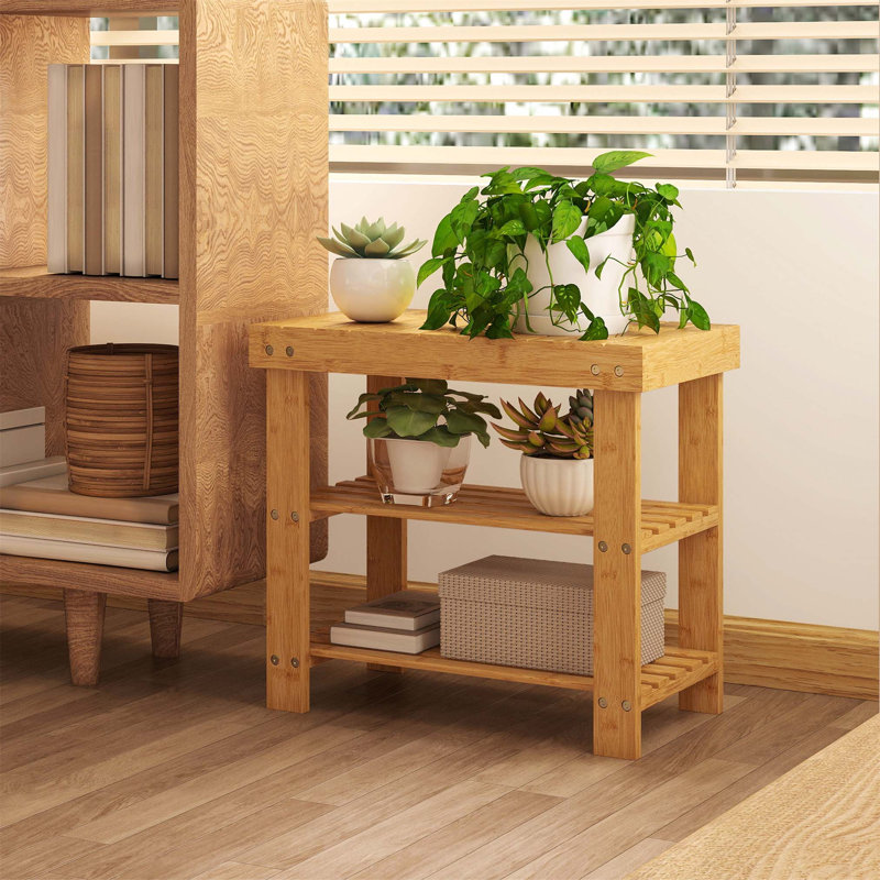 Shoe Storage Bench, 45cm H x 50cm W x 28cm D, Brown