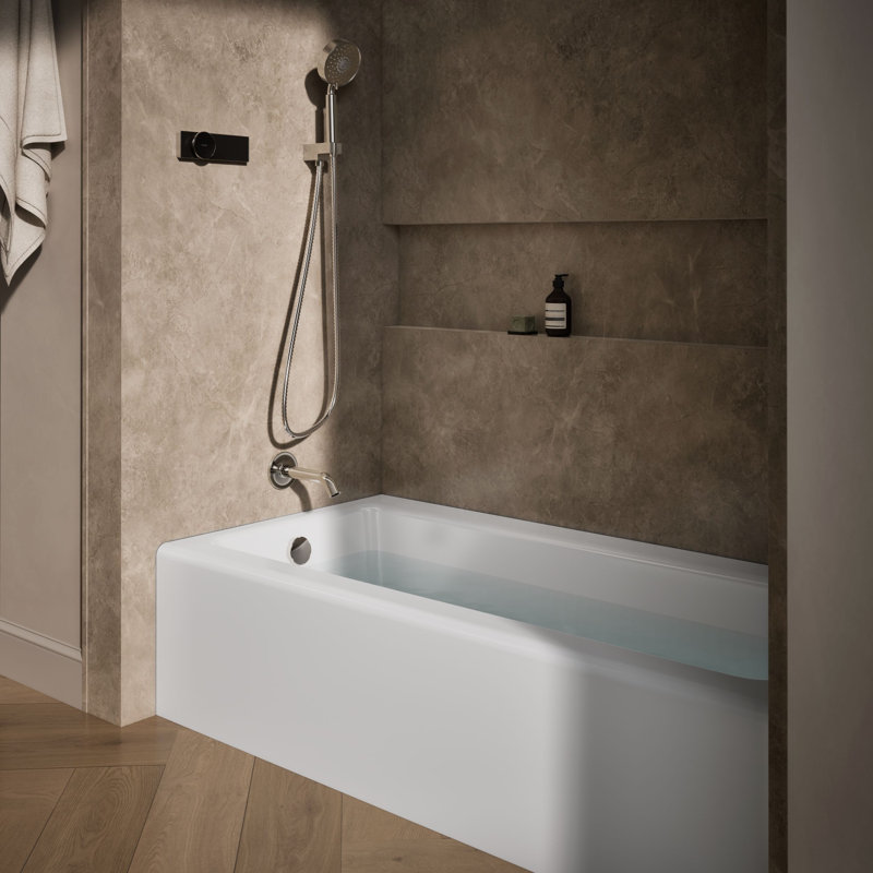 Baignoire de trempage en alcôve de 66 po x 32 po Bellwether®, Blanc
