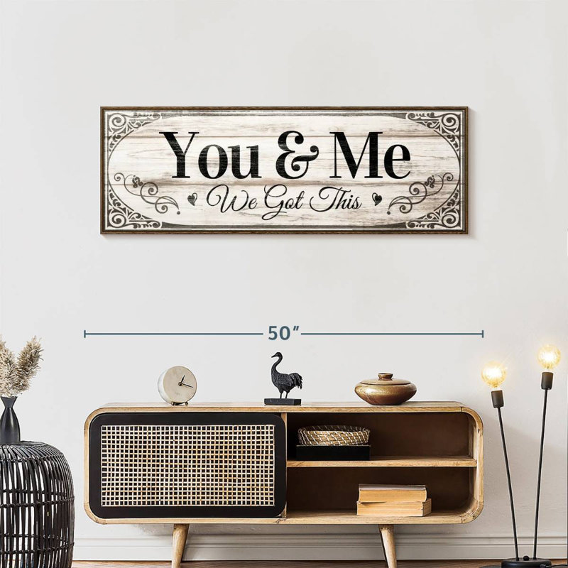 Plaque murale «We Got This Couples», 46 po x 16 po, Cadre flottant noyer