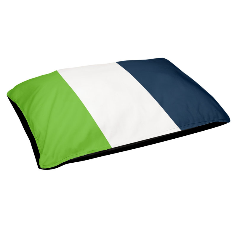 Coussin Detroit, Petit (l 28 po x P 18 po x H 6 po), Green/White/Blue