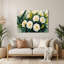 Art mural hawaïen en métal beige Gardenias